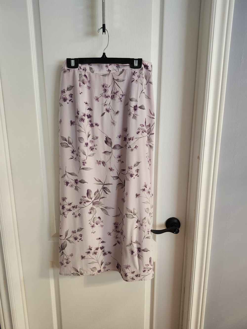 Vintage Light Lavender Floral Ptint Midi Skirt